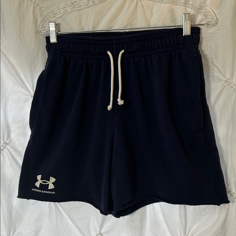 Under Armour Navy Blue Athletic Shorts- Size Medium - Picture 3 of 8